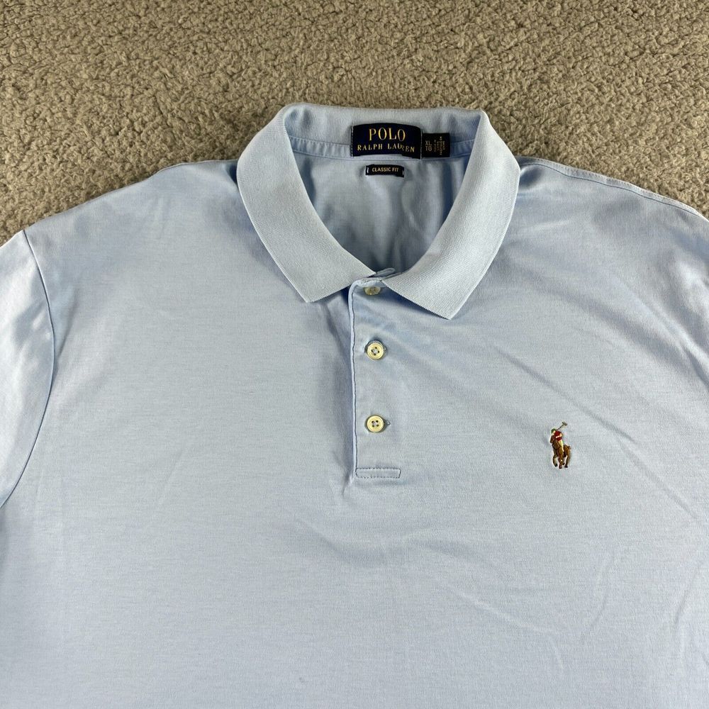 NEW Ralph Lauren Polo Shirt‎ Mens Extra Large Blue Golf Classic Fit Rugby Pony